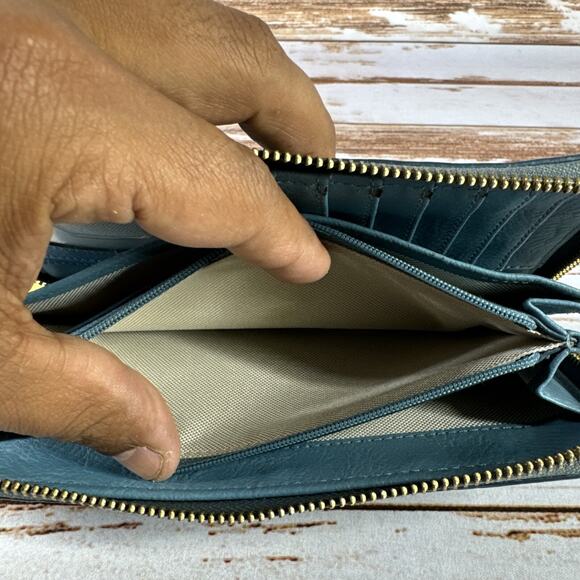 Fossil Liza Slim Leather Bifold Women's Wallet Organizer Clutch - Pre-owned - Picture 6 of 7